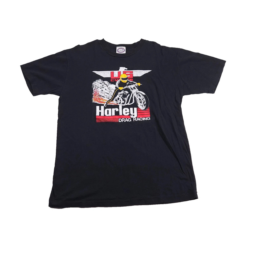 US Harley Davidson Drag Racing Motorcycle Association Australia Vintage Shirt XL